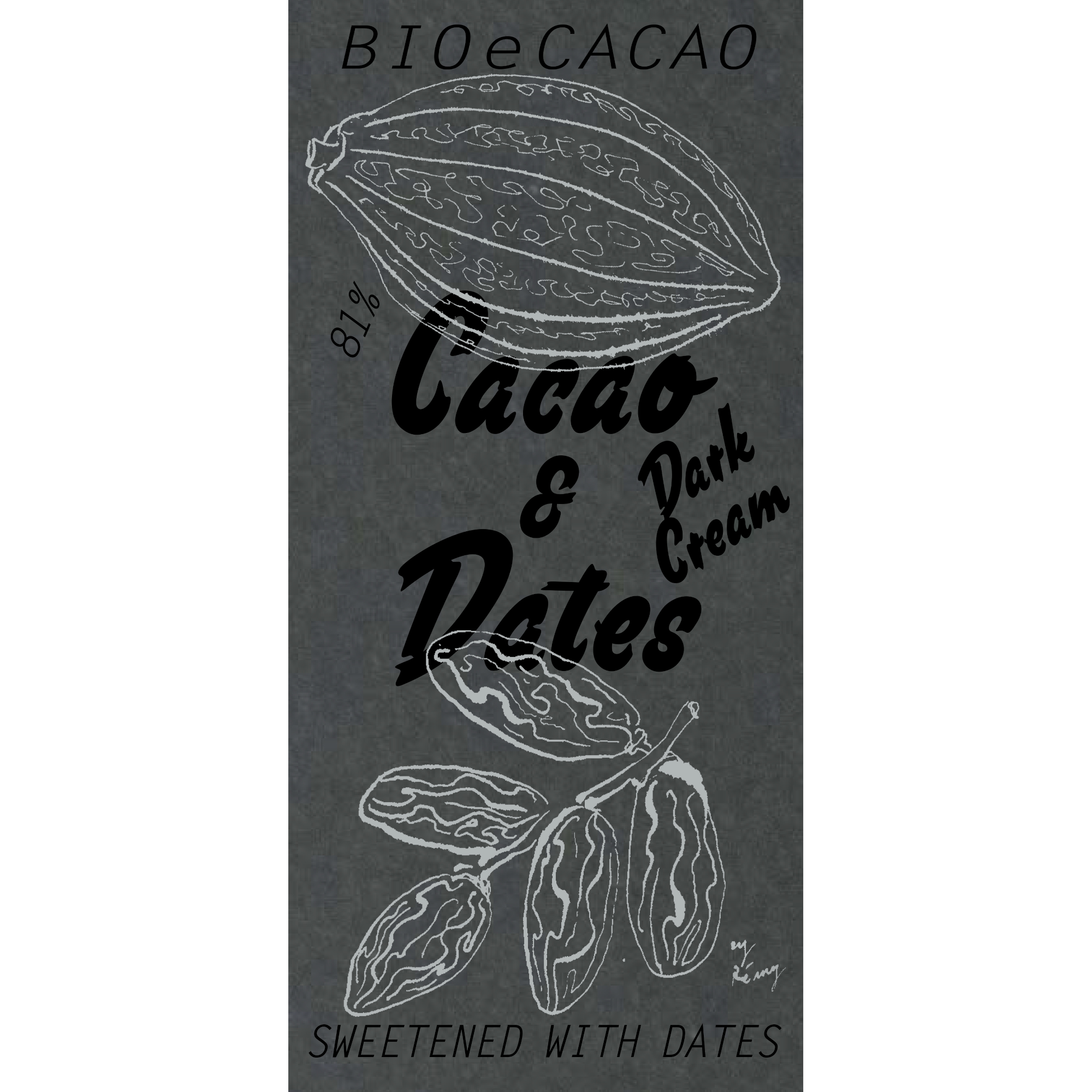 Schokolade vegan Cacao & Dates 81% Dark Cream 90 g BIO/kbA
