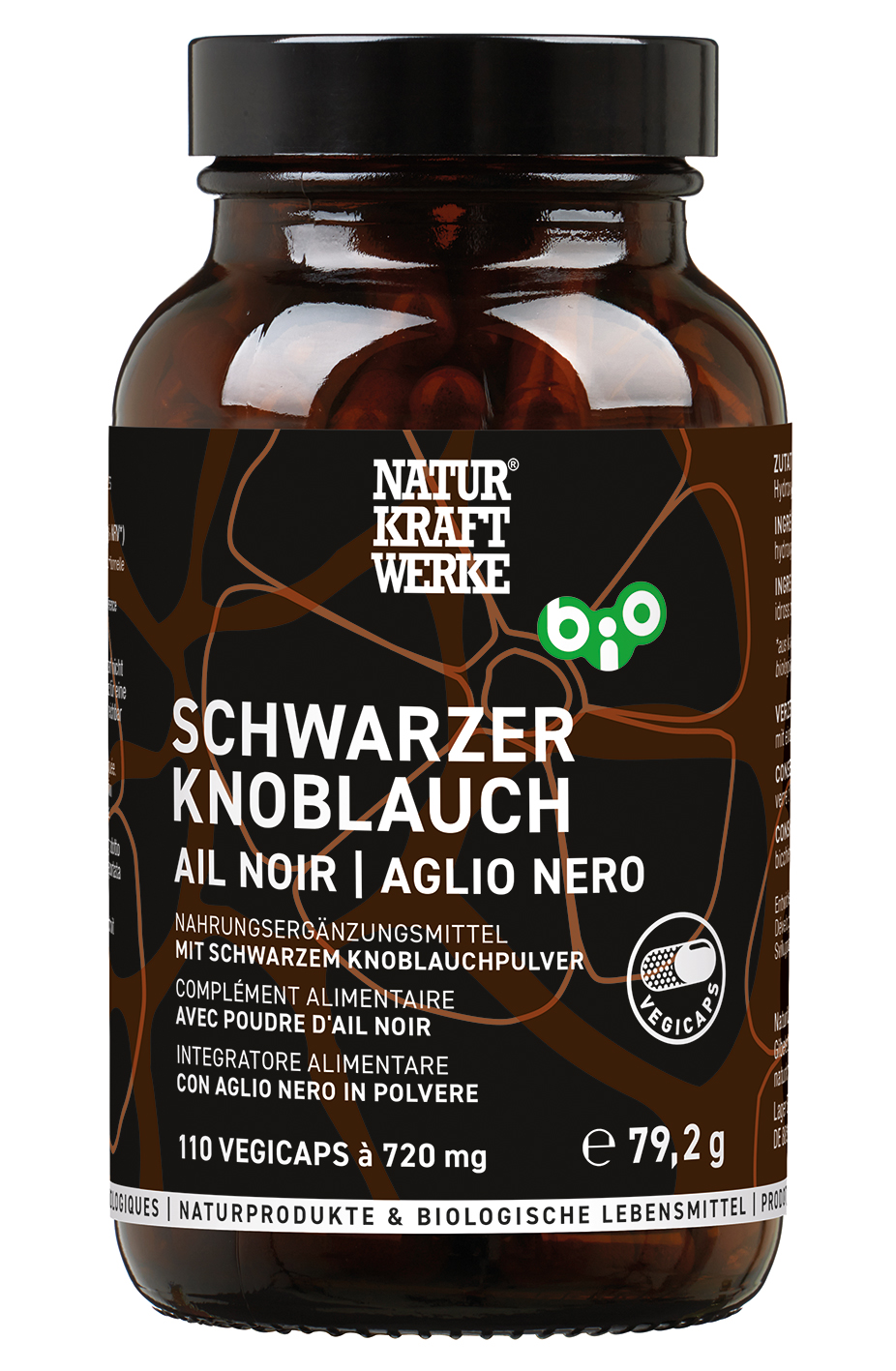 Schwarzer Knoblauch 110 Vegicaps à 720 mg BIO/kbA