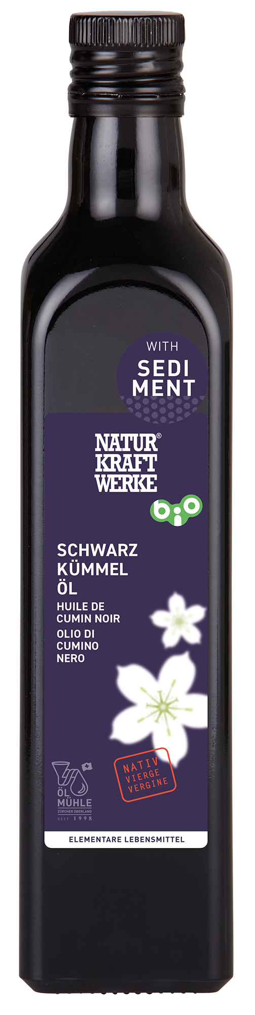 Schwarzkümmelöl nativ mit Sediment 500 ml BIO/kbA