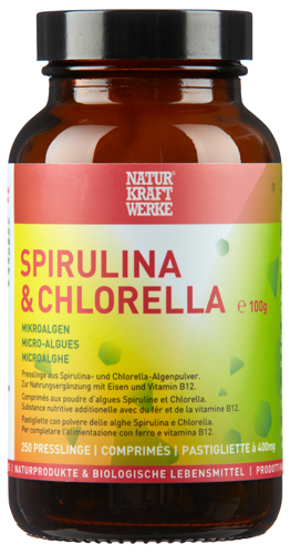 Spirulina-Chlorella_250Presslinge_frontal