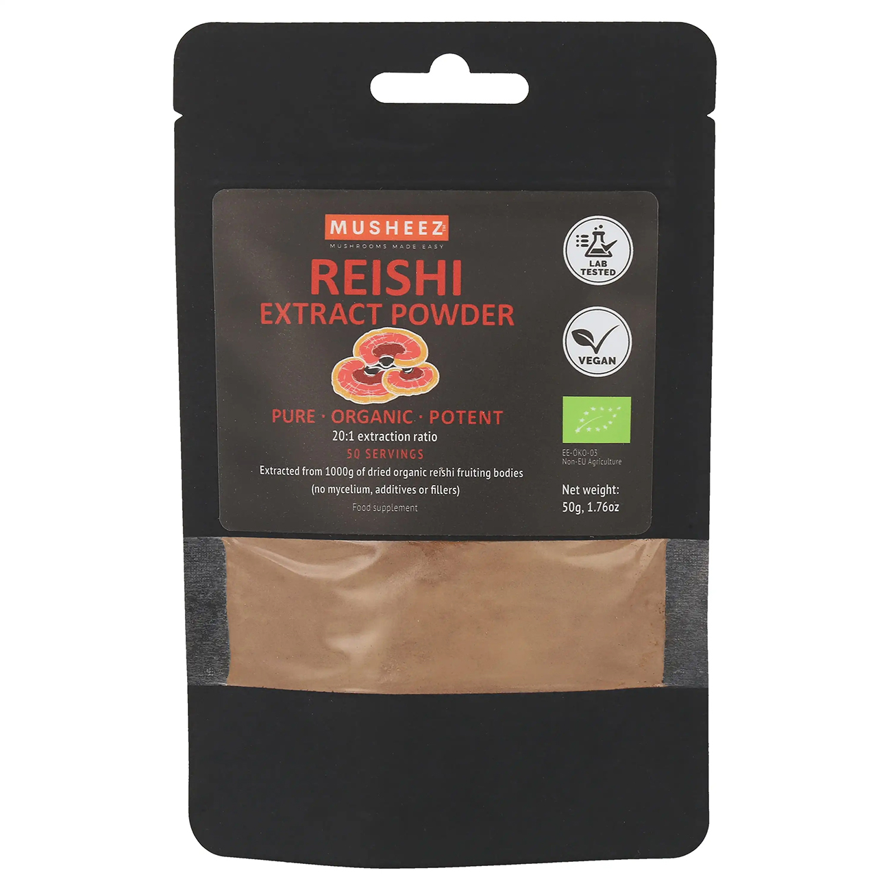 Reishi Vitalpilz Extrakt Pulver 50 g BIO/kbA