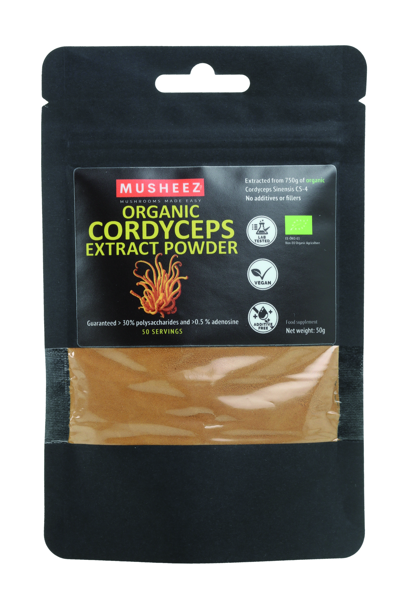 Cordyceps Vitalpilz Extrakt Pulver 50 g BIO/kbA