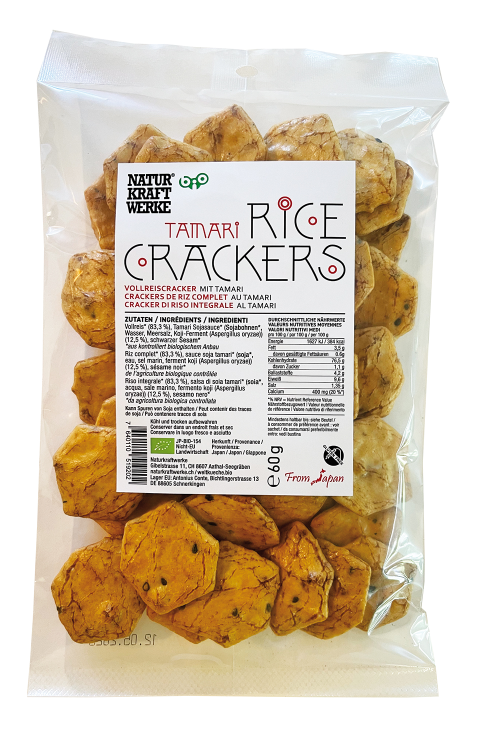 Rice Crackers Tamari 60 g BIO/kbA